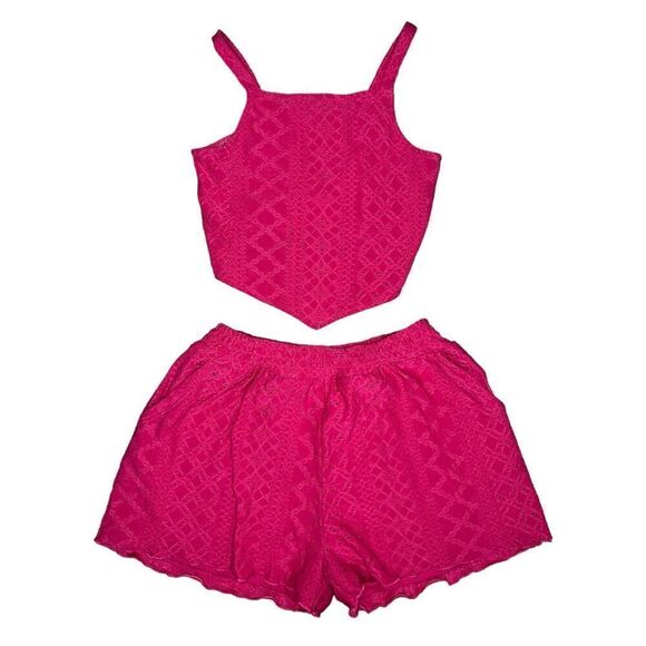 Btween Magenta Pink Shorts and Tank Outfit Set Girls 10 - Picture 1 of 8